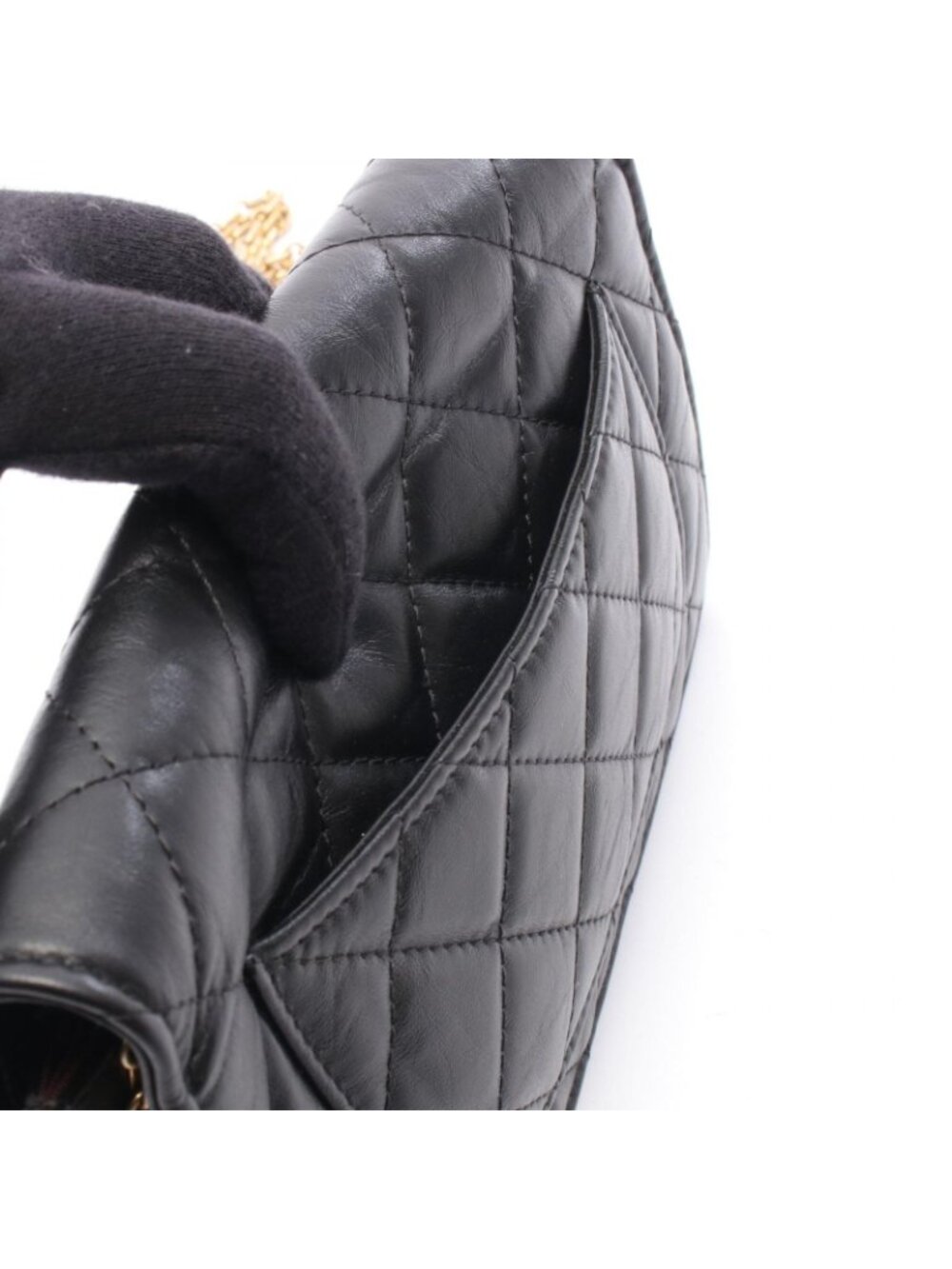 Chanel Shoulder Bag 2.55 Black Leather Quilted Chain Wallet - Picture 6 of 8